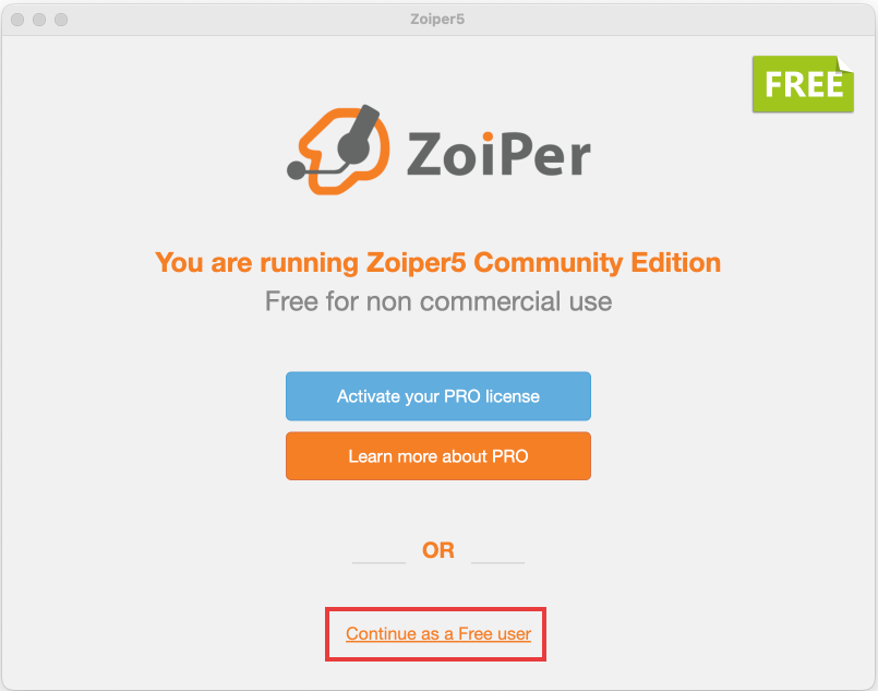 Продолжение в бесплатной версии Zoiper
